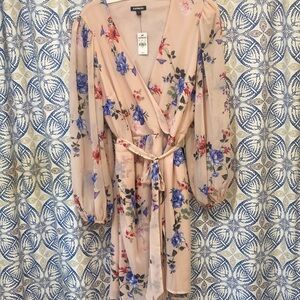 NWT Express Faux Wrap Floral Dress size XL